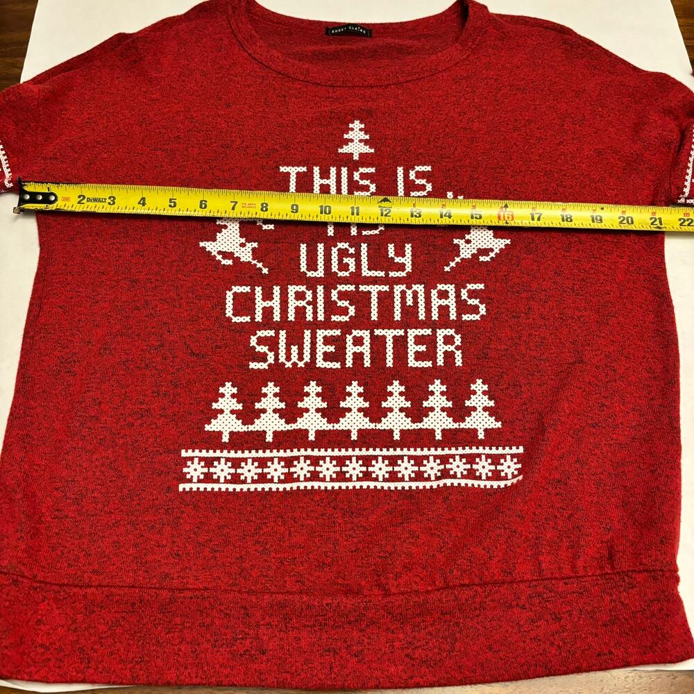 Sweet Claire This is My Ugly Christmas Sweater Lightweight Rayon Blend Size S - Picture 6 of 6
